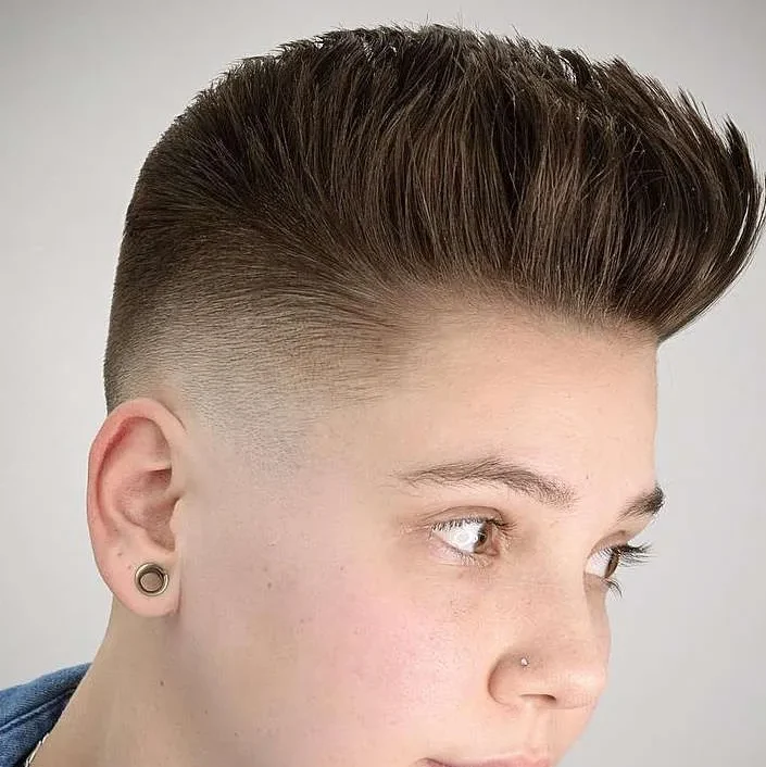 Brush Back with Taper Fade and Line Up