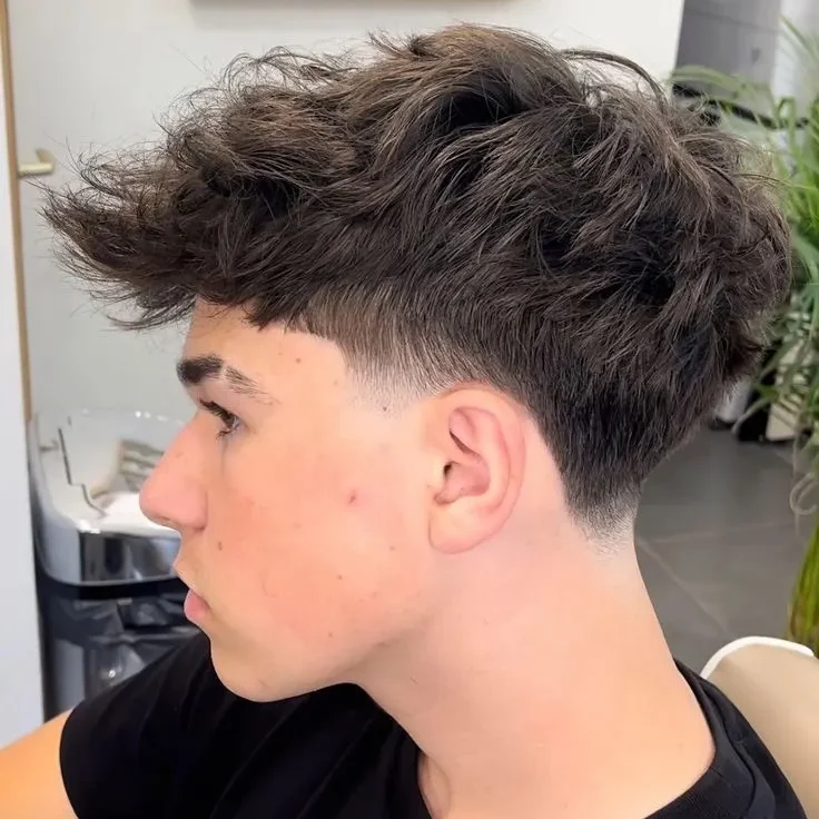 Thick Fluffy style with Low Taper