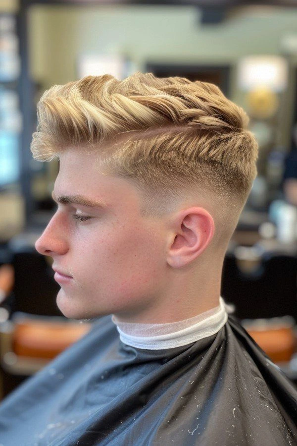 low taper fade blonde hair
