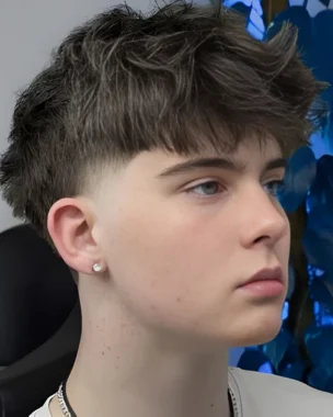 messy low taper straight hair