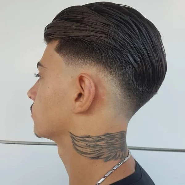 low taper fade slick back